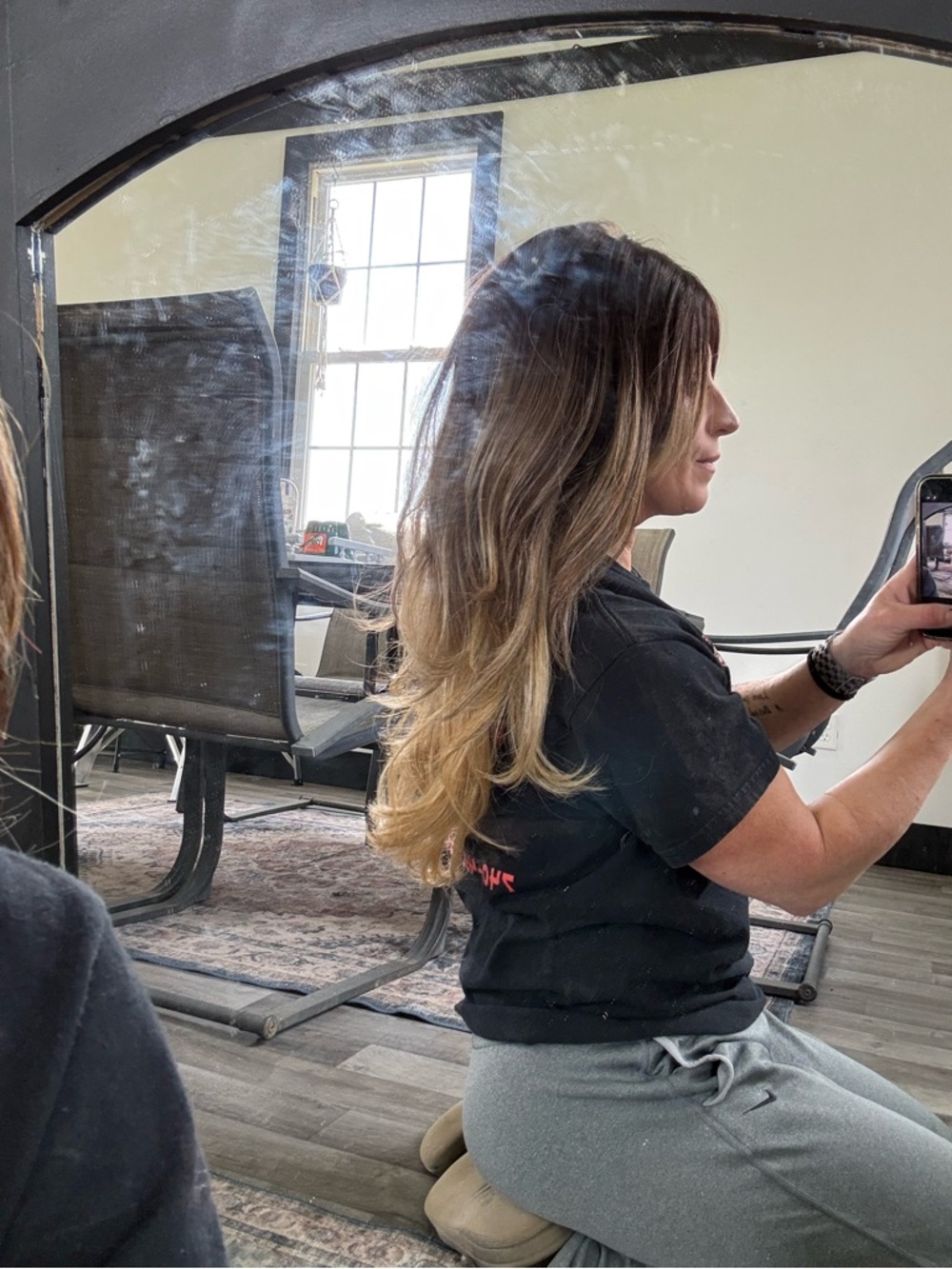 Layered Ombre Wig - Dark Brown Root-Honey Blonde Ends, monofilament, synthetic - Picture 2 of 2